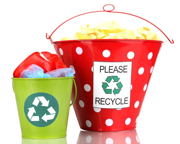 Recycling bins isolated on white — Stock Photo, Image