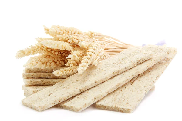 맛 있는 crispbread와 귀, 흰색 절연 — 스톡 사진