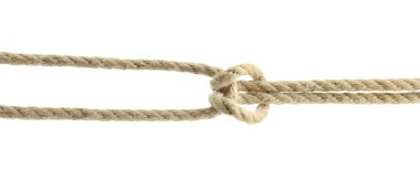 düğüm üzerinde beyaz izole, iple