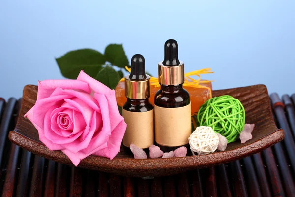 Spa ayar mavi zemin üzerine