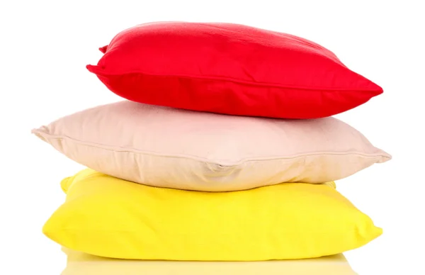 Bright color pillows isolated on white — Stockfoto