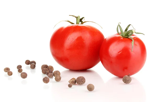 Ripe tomatoes isolated on white — Stockfoto