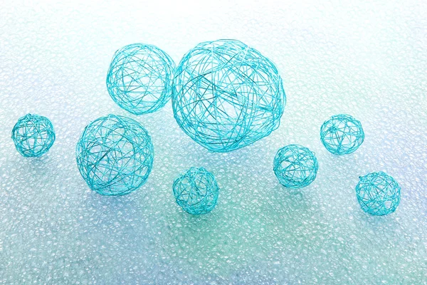 Beautiful decorative balls, on blue background — Stock Photo, Image