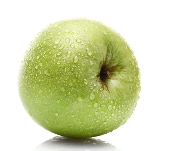 Ripe green apple isolated on white — Stock Photo, Image