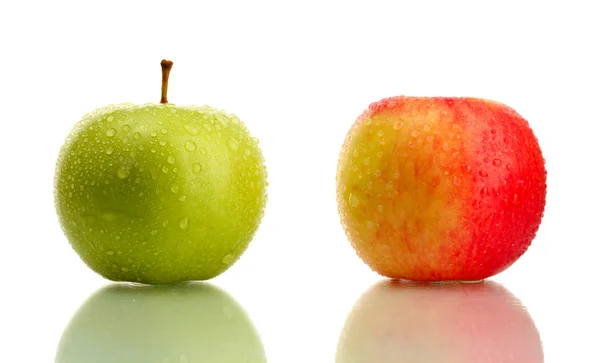 Due mele dolci, isolate su bianco — Foto Stock