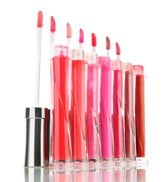 Beautiful lip glosses, isolated on white — Stock Photo, Image