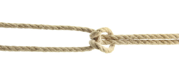 rope with knot, isolated on white