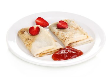 yığın üzerinde beyaz izole lezzetli gözleme