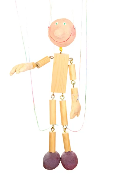 Wooden puppet isolated on white — Stock Photo, Image