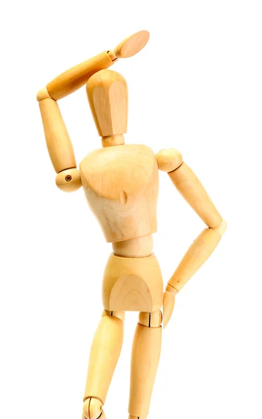 Wooden mannequin isolated on white — Stock Photo, Image