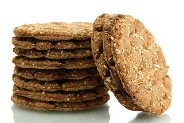 Gustoso pane croccante isolato su bianco — Foto Stock