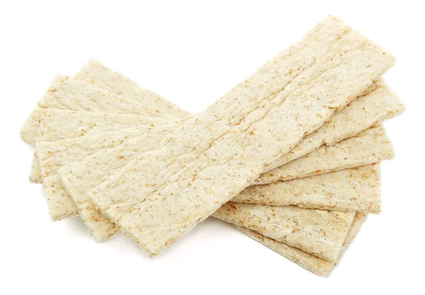 Tasty crispbread, isolated on white — Stock Photo, Image