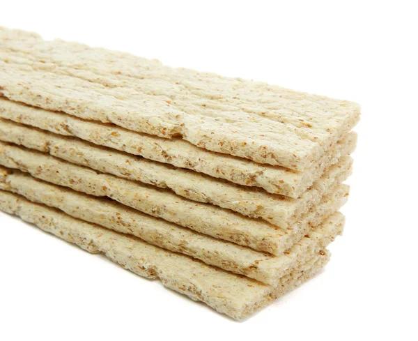 Sabroso pan crujiente, aislado en blanco — Foto de Stock