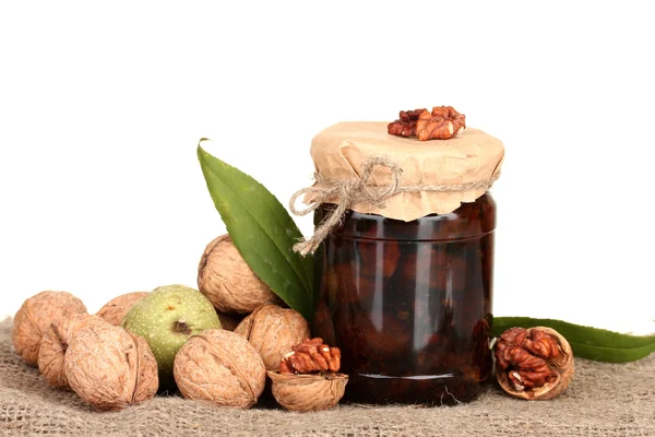 Çuvallama üzerine reçel kavanozu