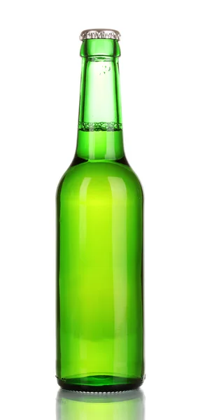 Fles bier geïsoleerd op wit — Stockfoto