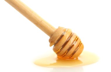 drizzler üzerinde beyaz izole tatlı bal ile