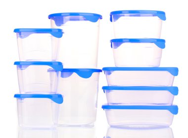 plastik üzerinde beyaz izole besin konteynerler