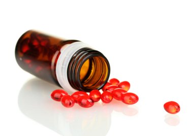 hapları üzerinde beyaz izole kavanoz
