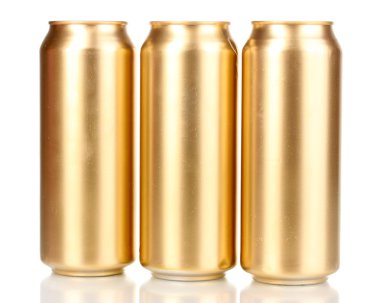 Altın kutular üzerinde beyaz izole