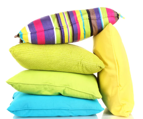 Bright color pillows isolated on white — Stok fotoğraf