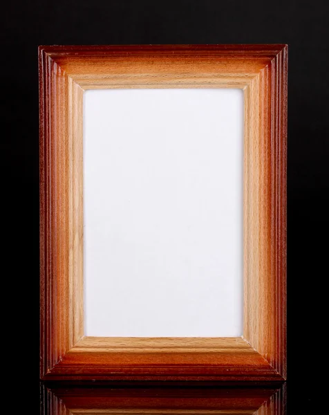 Wooden frame isolated on black — Stock Photo, Image