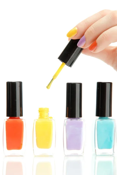 Set van nagel poetsmiddelen geïsoleerd op wit — Stockfoto