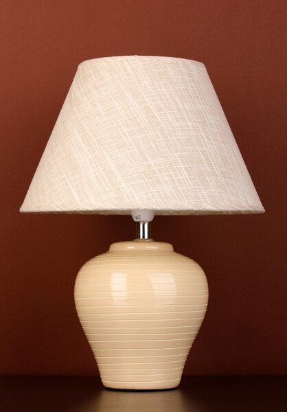table lamp on brown background