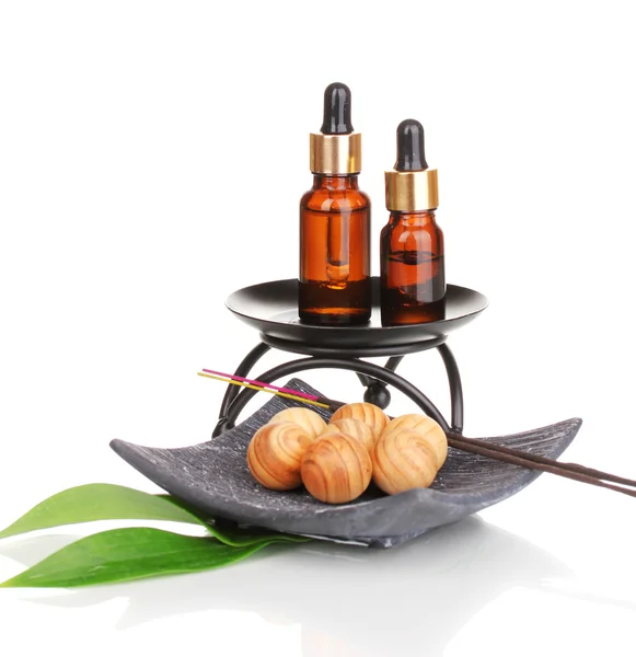 Aromatherapie instelling geïsoleerd op wit — Stockfoto