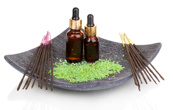 Aromatherapie instelling geïsoleerd op wit — Stockfoto