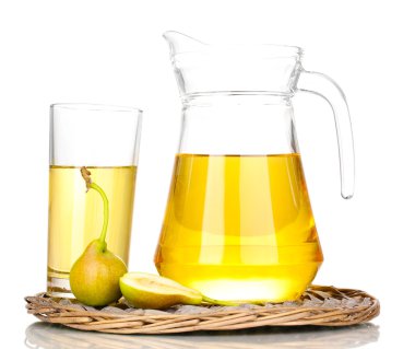 Düşes içki ile armut hasır mat beyaz izole