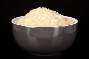 gri siyah izole kase beyaz cilalı pirinç