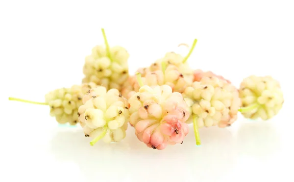 Unripe mulberries isolated on white background close-up — Stock Photo, Image