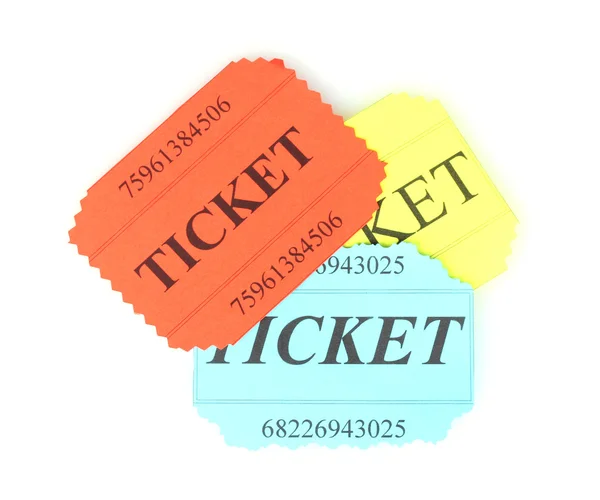 Biglietti colorati isolati su bianco — Foto Stock