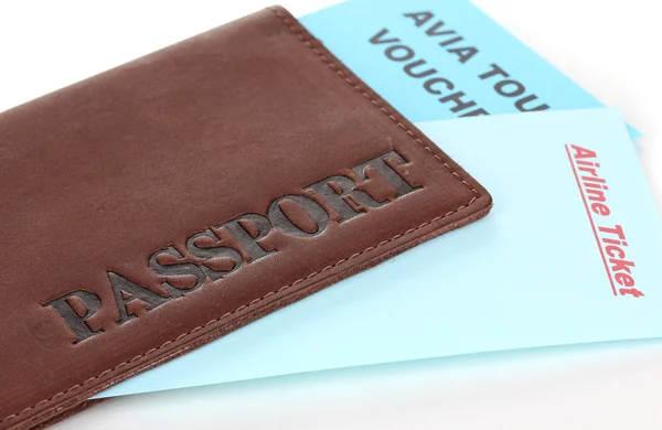 Passport and ticket close-up — Stock Photo, Image