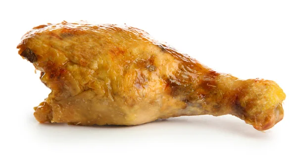 Pollo arrosto, isolato su bianco — Foto Stock