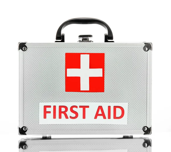 First aid box, isolated on white — Stock Photo, Image