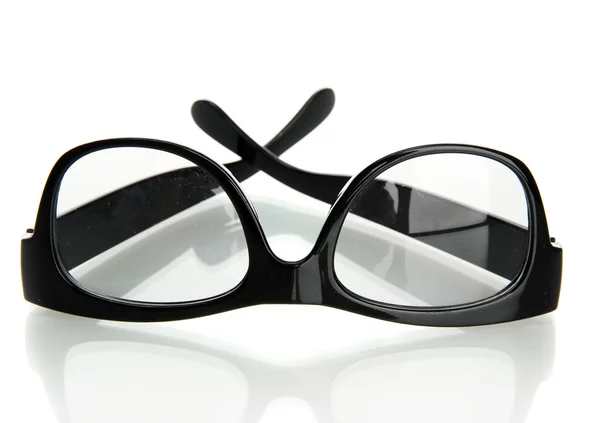 Lunettes noires, isolées sur blanc — Photo