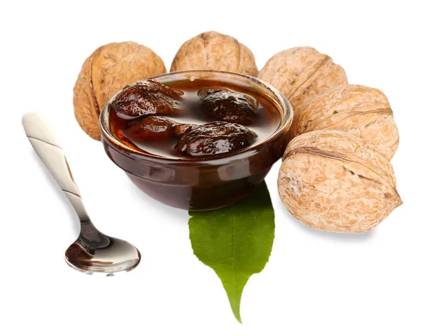 Jam walnuts in a bowl — Stock fotografie
