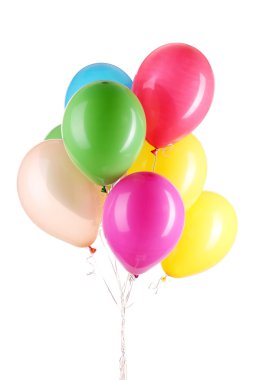 Beyaz üzerinde izole edilmiş renkli balonlar