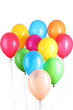 Beyaz üzerinde izole edilmiş renkli balonlar