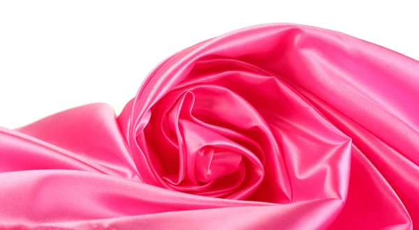 Розовый шелк занавески изолированы на белый — стоковое фото