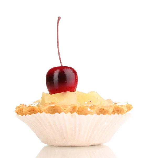 Tort dulce cu fructe izolate pe alb — Fotografie, imagine de stoc
