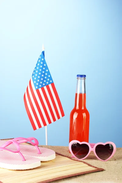 Concept of Labor Day in America, on blue background close-up — Stock Photo, Image