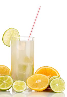 cam izole üzerinde beyaz etrafında narenciye Citrus limonata