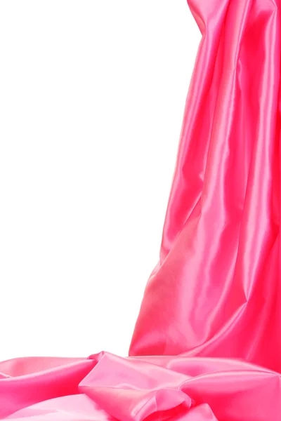 Pink silk drape isolated on white — Stock Photo, Image