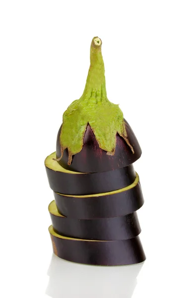 Sliced eggplant isolated on white — Stock Photo, Image