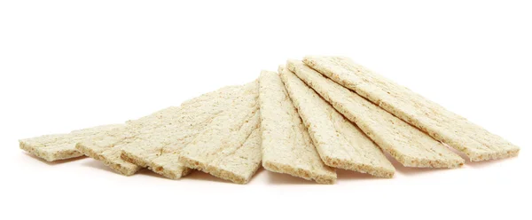 Pão crocante saboroso, isolado em branco — Fotografia de Stock