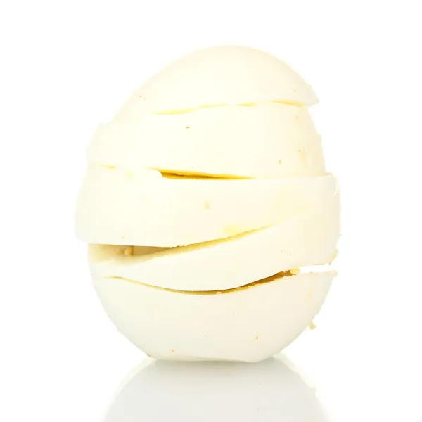 Huevo cocido aislado sobre blanco — Foto de Stock