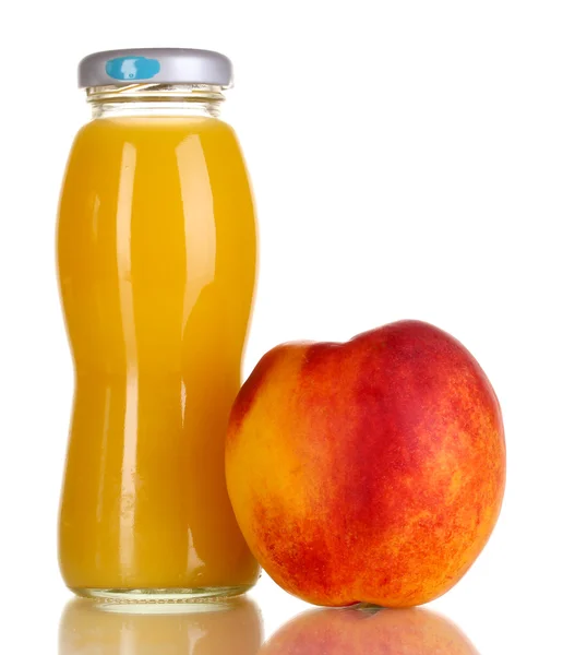 ガラス瓶と桃美味しい桃ジュース — ストック写真