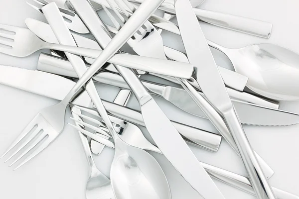 Forks, knifes and spoons close-up — Stock Photo, Image